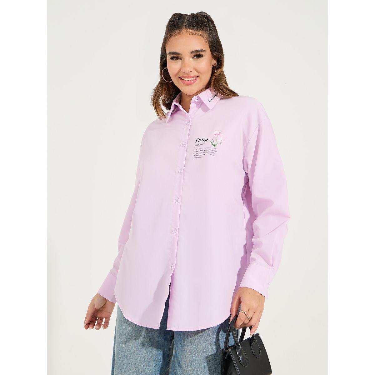 Styli Oversized Embroidery Detail Button Down Shirt-women-clothing-shirtsandblouses-shirts-image-3
