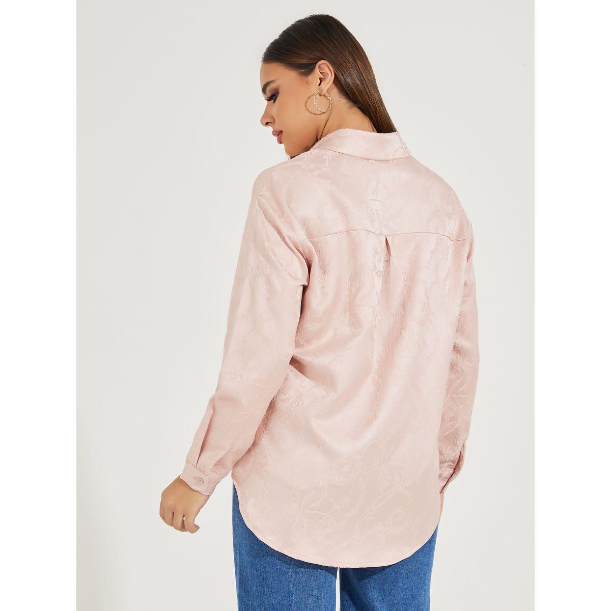 بلوزة بقصة سائبة وازرار مع اكمام طويلة-women-clothing-shirtsandblouses-shirts-image-4