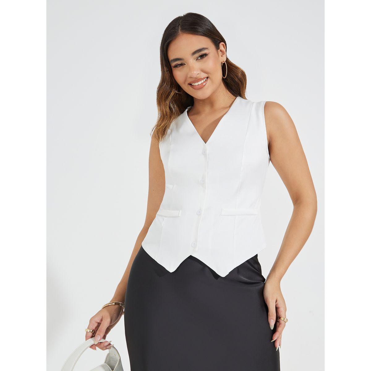 معطف سادة مع جيوب-women-clothing-shirtsandblouses-blouses-image-4