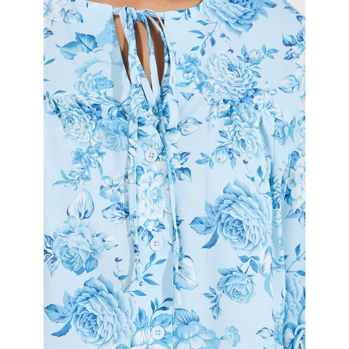 Styli Tie-Up Neck Floral Print Blouse-women-clothing-shirtsandblouses-blouses-image-3