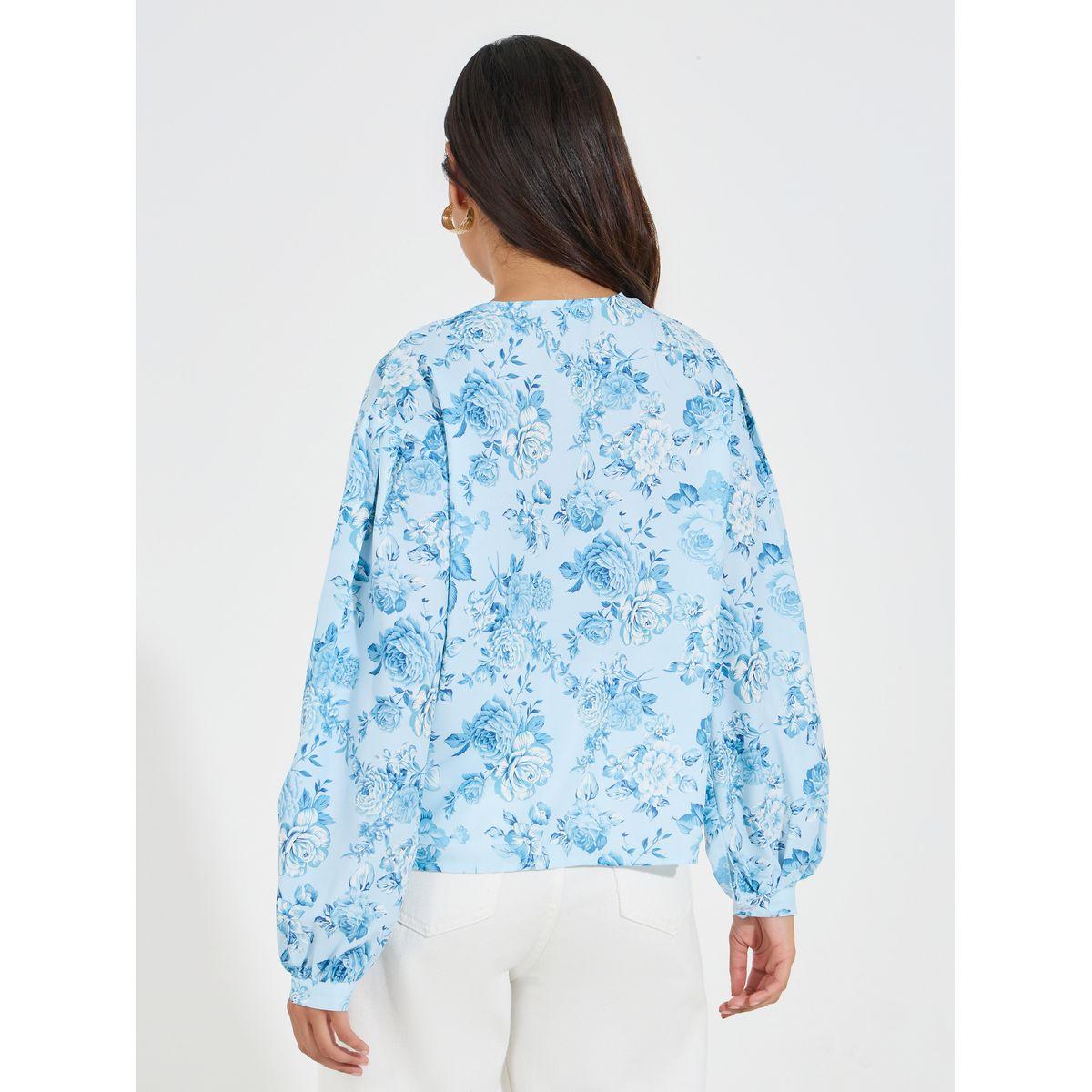 Styli Tie-Up Neck Floral Print Blouse-women-clothing-shirtsandblouses-blouses-image-4