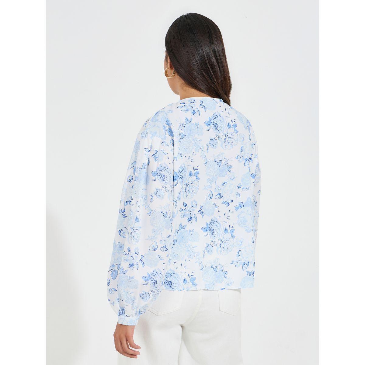 Styli Tie-Up Neck Floral Print Blouse-women-clothing-shirtsandblouses-blouses-image-4