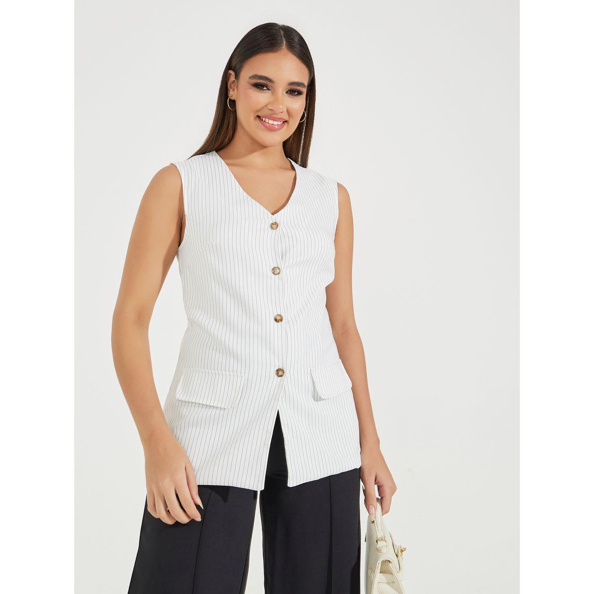 جيليه مخطط طويل مع جيوب وهمية وازرار-women-clothing-shirtsandblouses-blouses-image-1