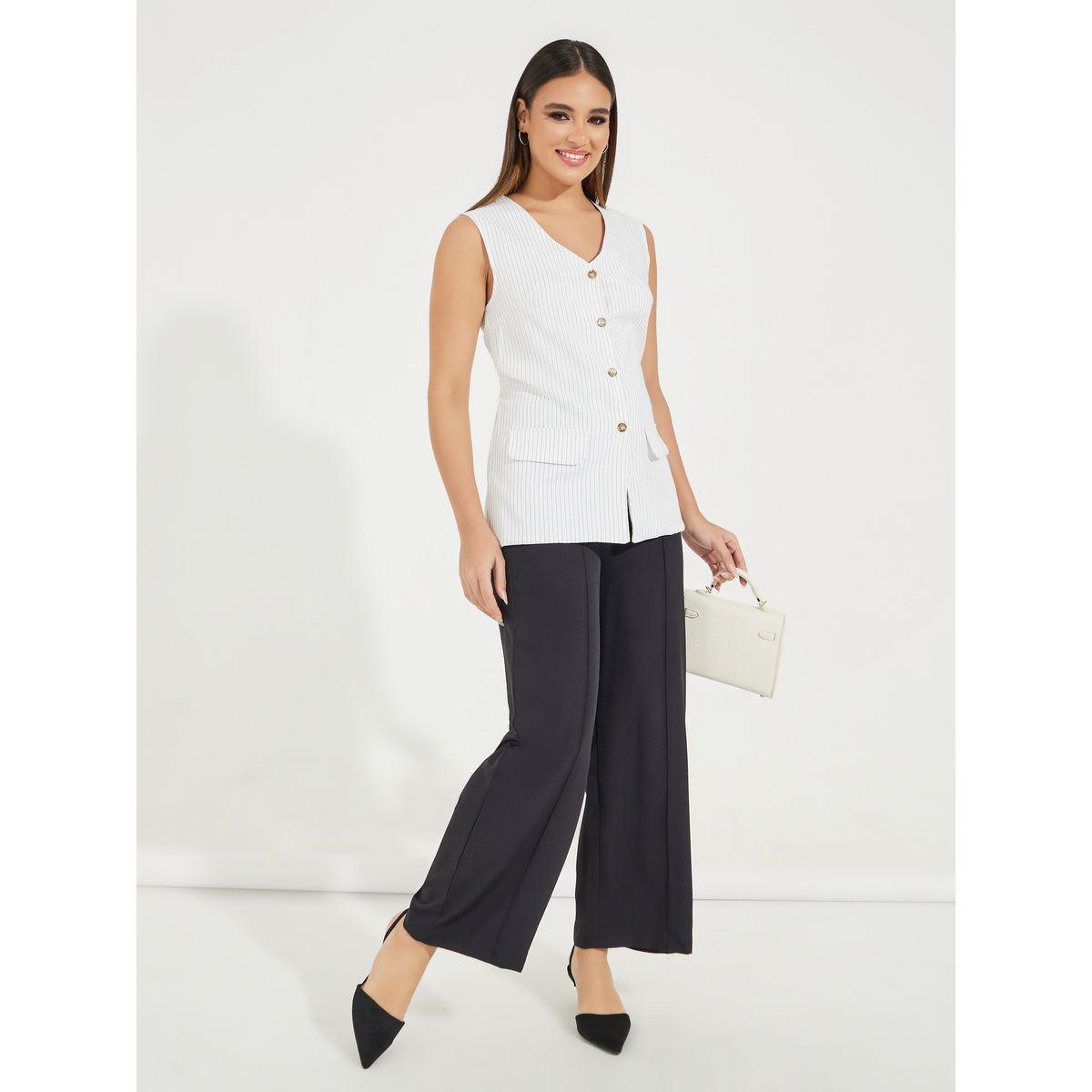 جيليه مخطط طويل مع جيوب وهمية وازرار-women-clothing-shirtsandblouses-blouses-image-2