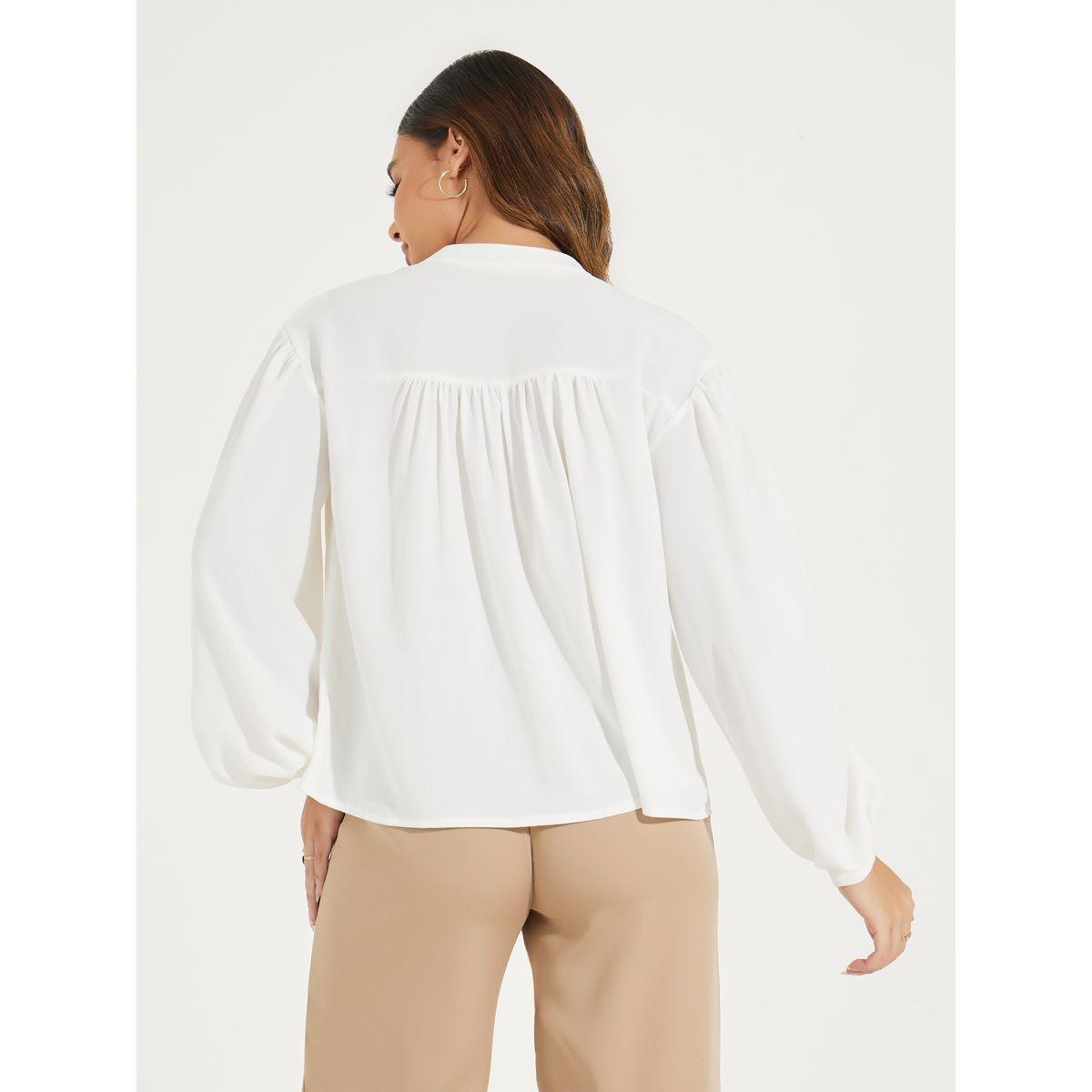 Styli Embroidery Detail Tie-Up Neck Blouse-women-clothing-shirtsandblouses-blouses-image-6