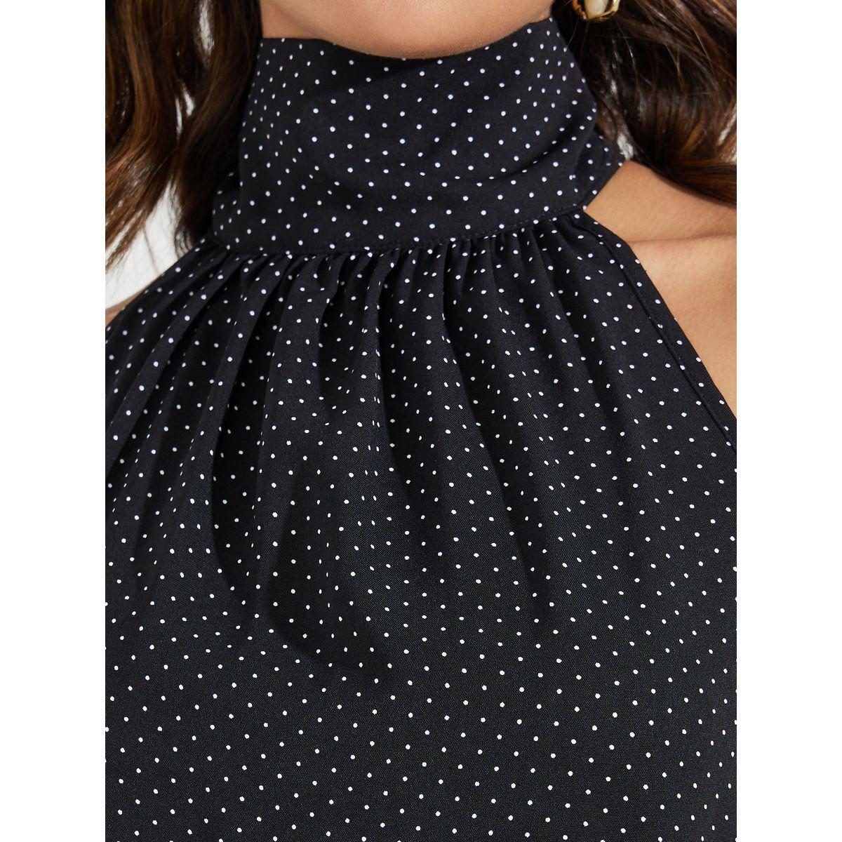 Styli Polka Print Halter Neck Top with Bow Tie Detail-women-clothing-shirtsandblouses-blouses-image-4