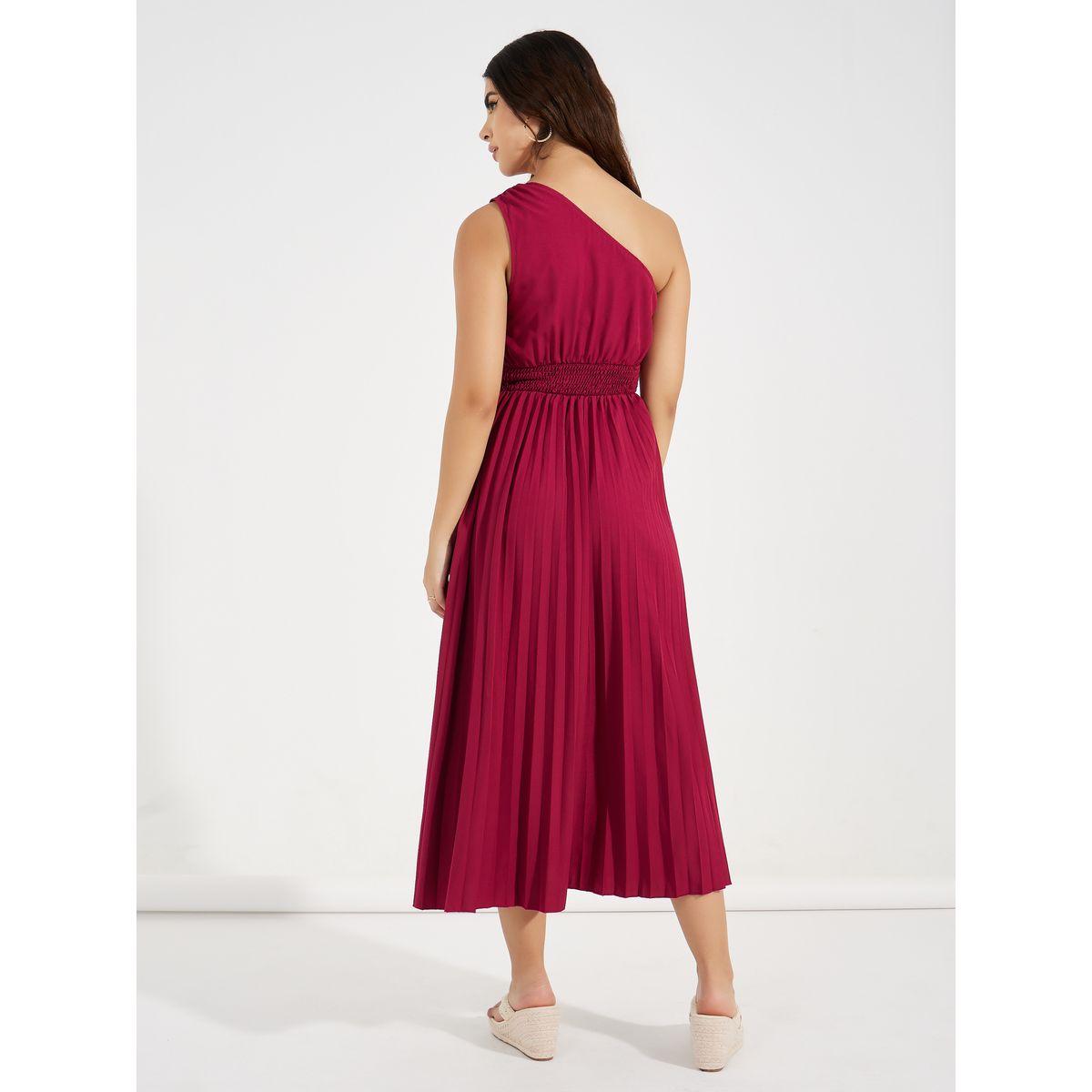 Styli One Shoulder Neck Pleated Midi Dress-women-clothing-dresses-image-4