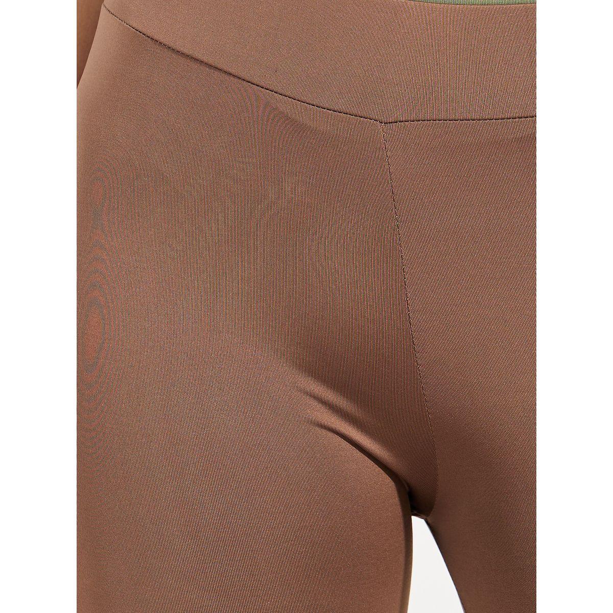 Styli Solid Elastic Waistband Flared Leggings-women-clothing-bottoms-leggings-image-3