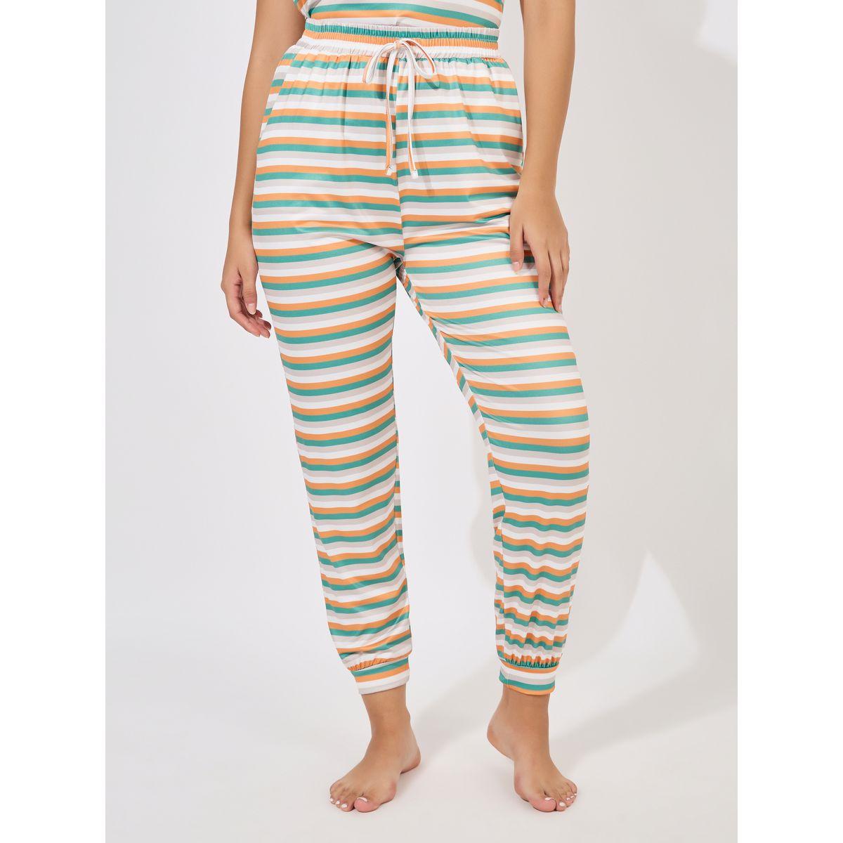 طقم من بنطال بيجاما مع تيشيرت بطبعة مخططة-women-clothing-nightwear-pyjamas-longsets-image-5