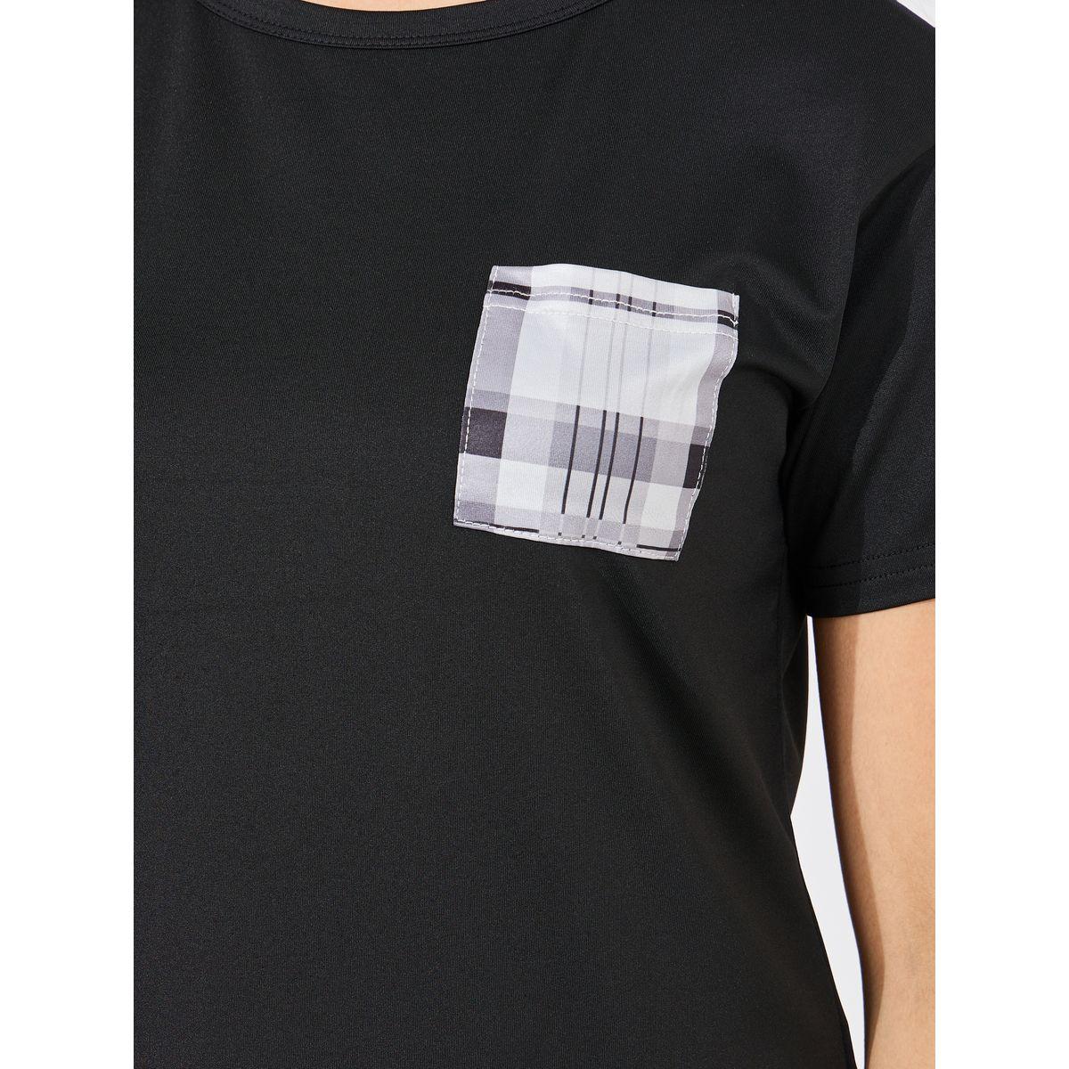 Styli Checked Pocket Print T-Shirt & Shorts Set-women-clothing-nightwear-pyjamas-shortsets-image-4