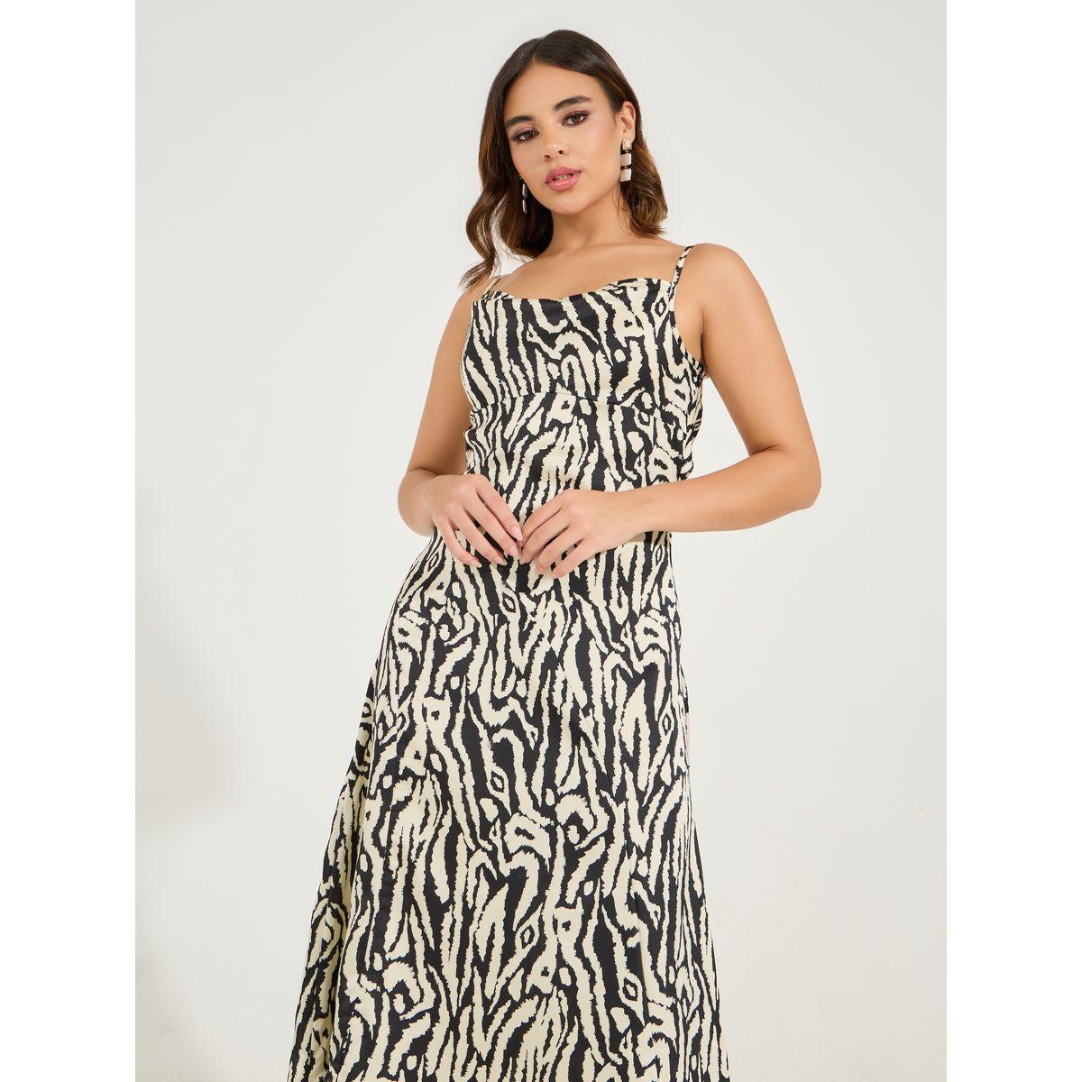 Styli Animal Print Strappy A-Line Midi Dress-women-clothing-dresses-image-2