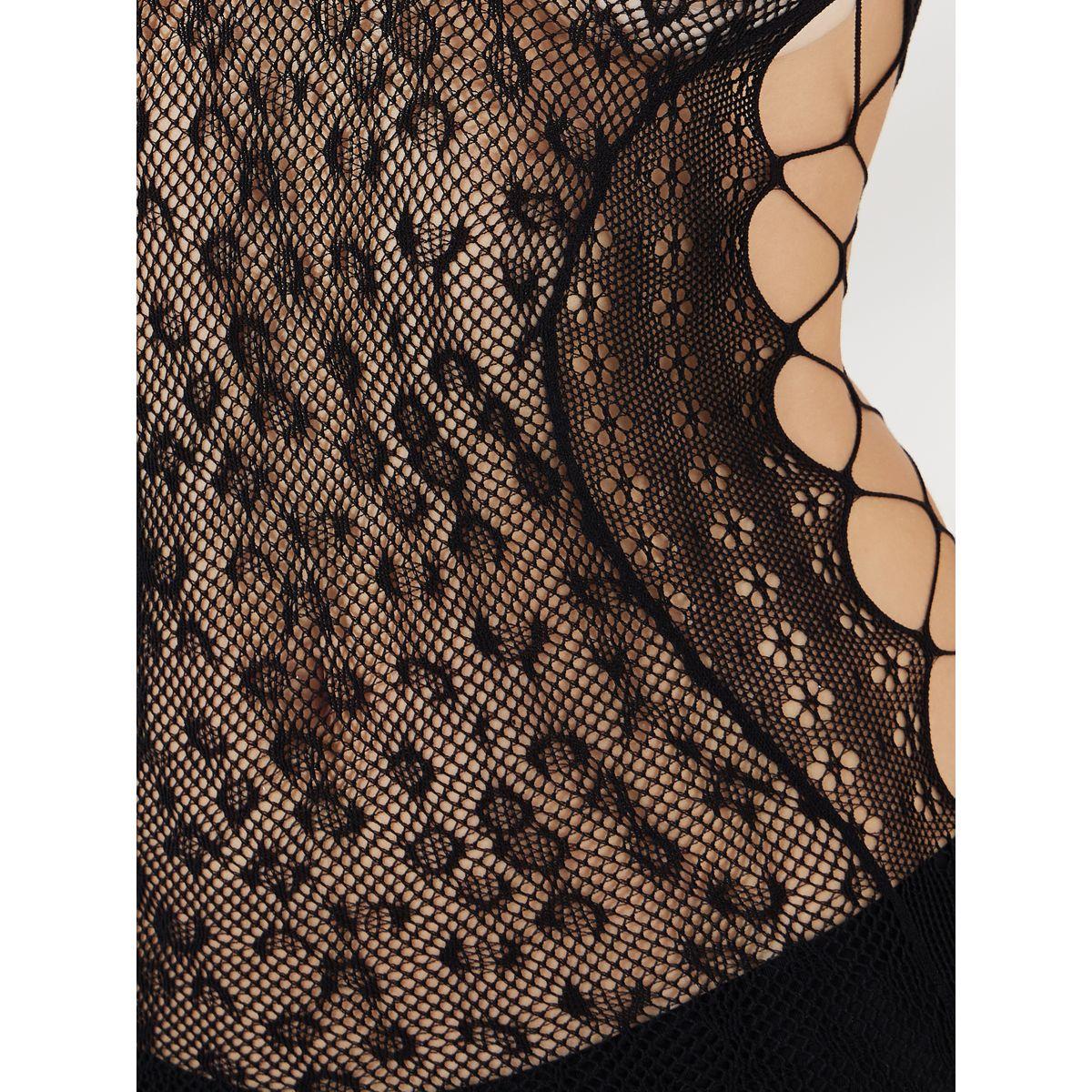 قميص نوم بديكون بياقة هولتر وتفاصيل دانتيل-women-clothing-lingerie-babydollsandbodysuits-image-2