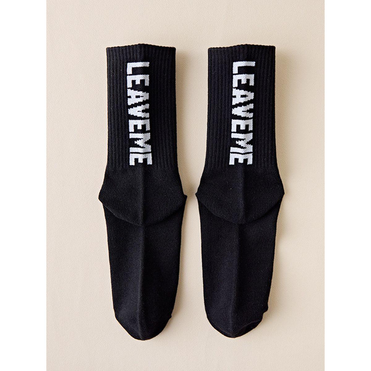 Styli Leave Me Slogan Detail Socks-women-socksandstockings-image-3