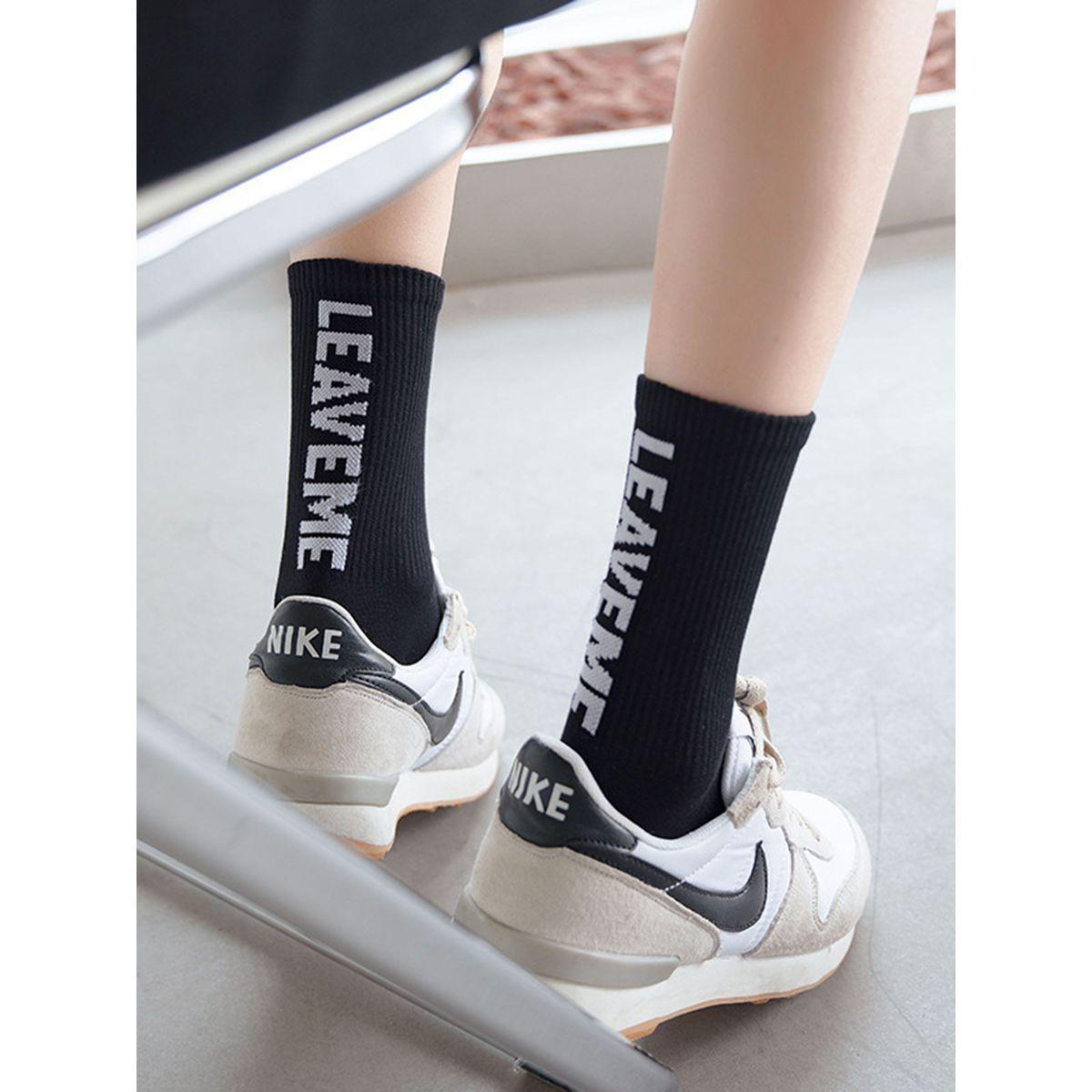 Styli Leave Me Slogan Detail Socks-women-socksandstockings-image-4