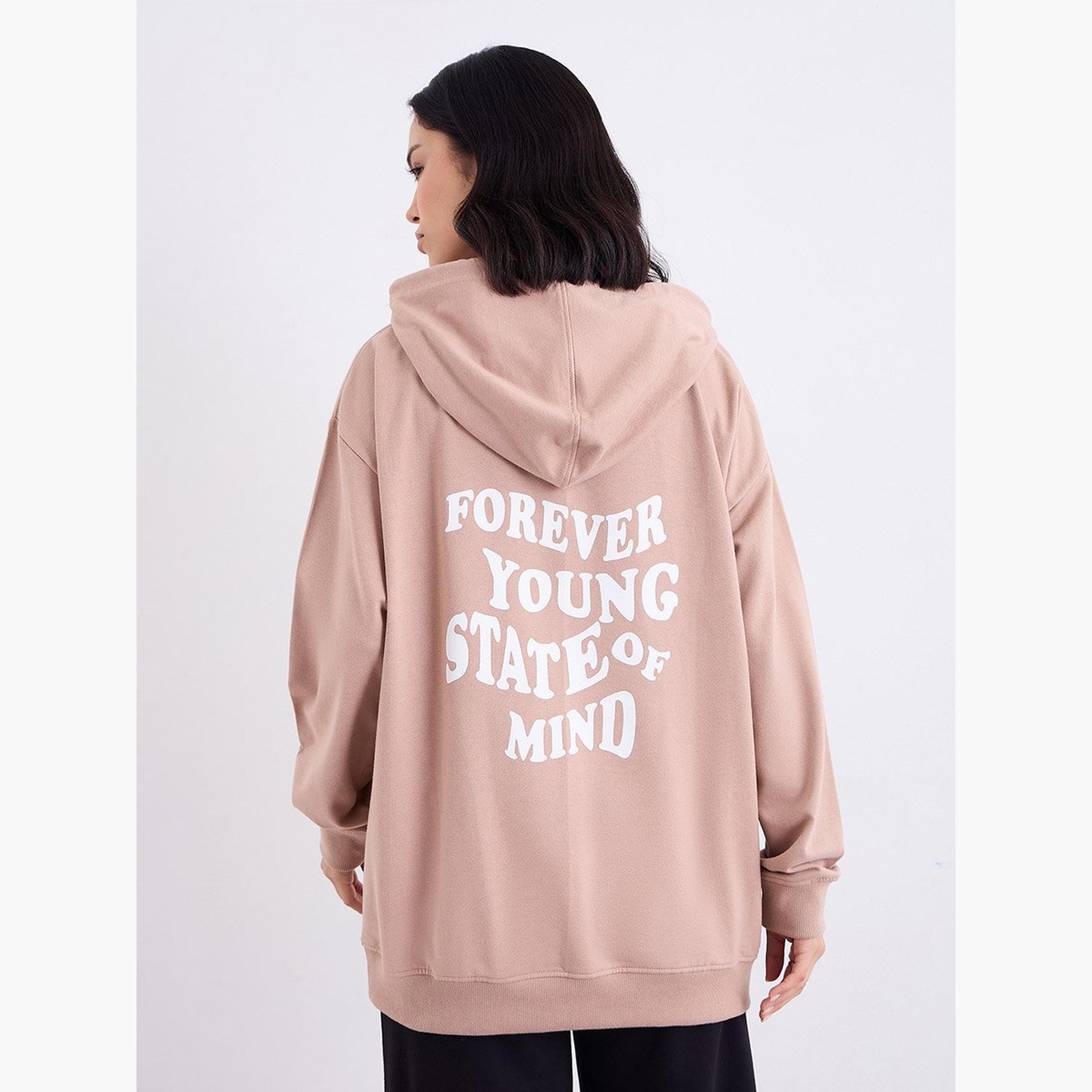 Styli Slogan Print Hooded Neck Long Sleeves Women's Hoodie-women-clothing-hoodiesandsweatshirts-hoodies-image-5