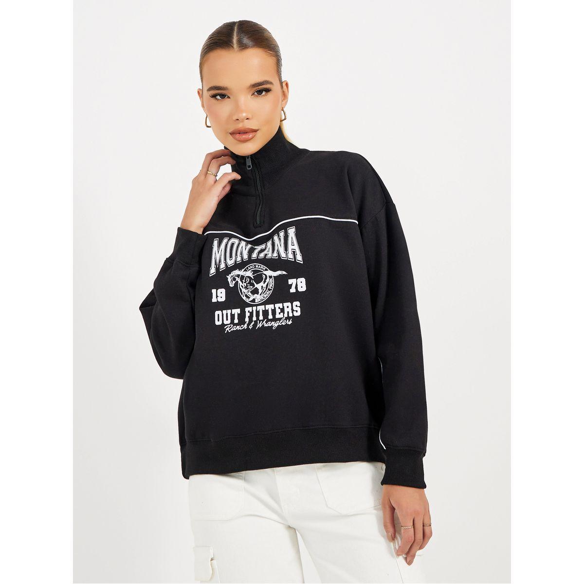 سويت شيرت بقصة فضفاضة ونصف سحَّاب غلق-women-clothing-hoodiesandsweatshirts-sweatshirts-image-1