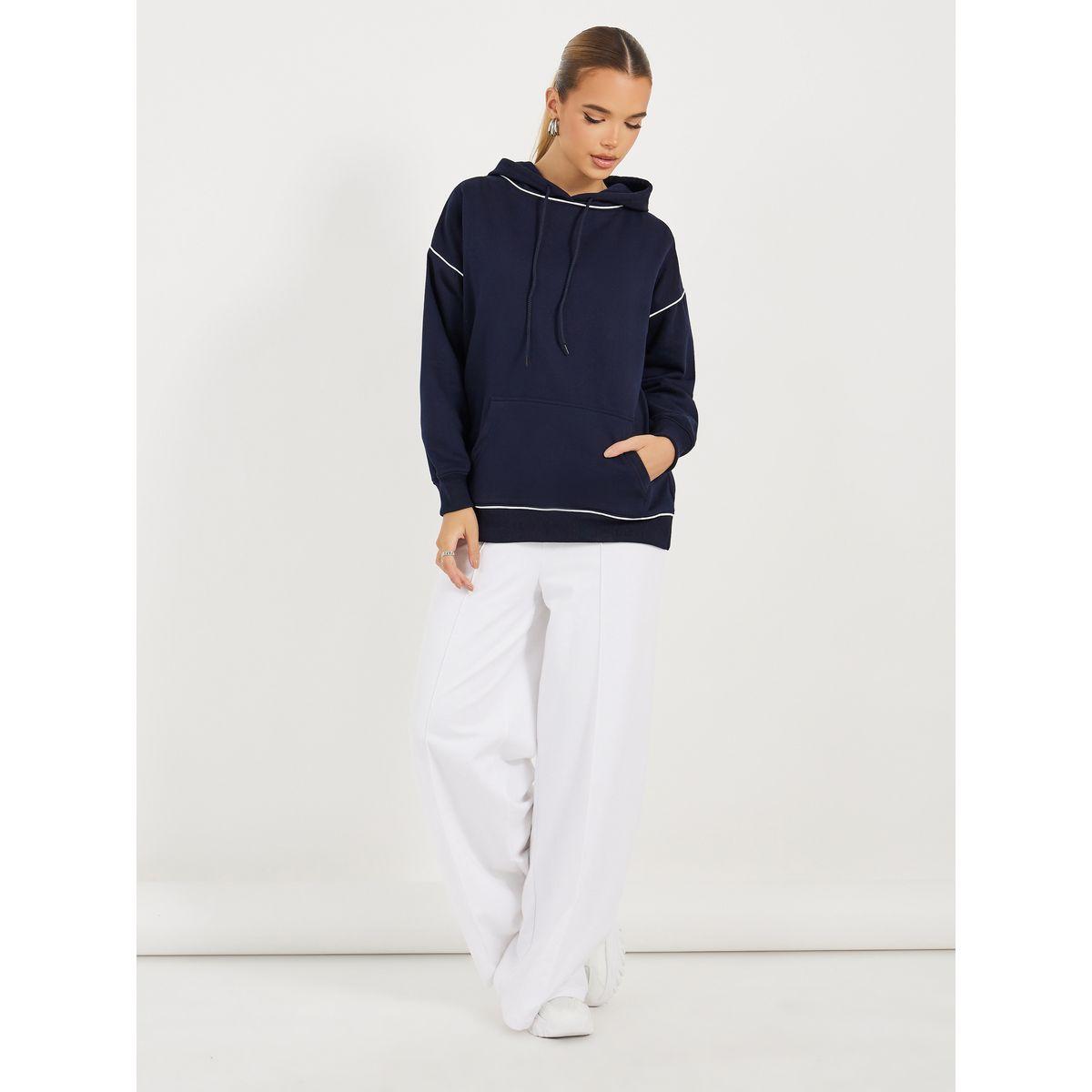 هودي بقصة فضفاضة وتداخلات مدروزة-women-winterwear-hoodiesandsweatshirts-hoodies-image-2