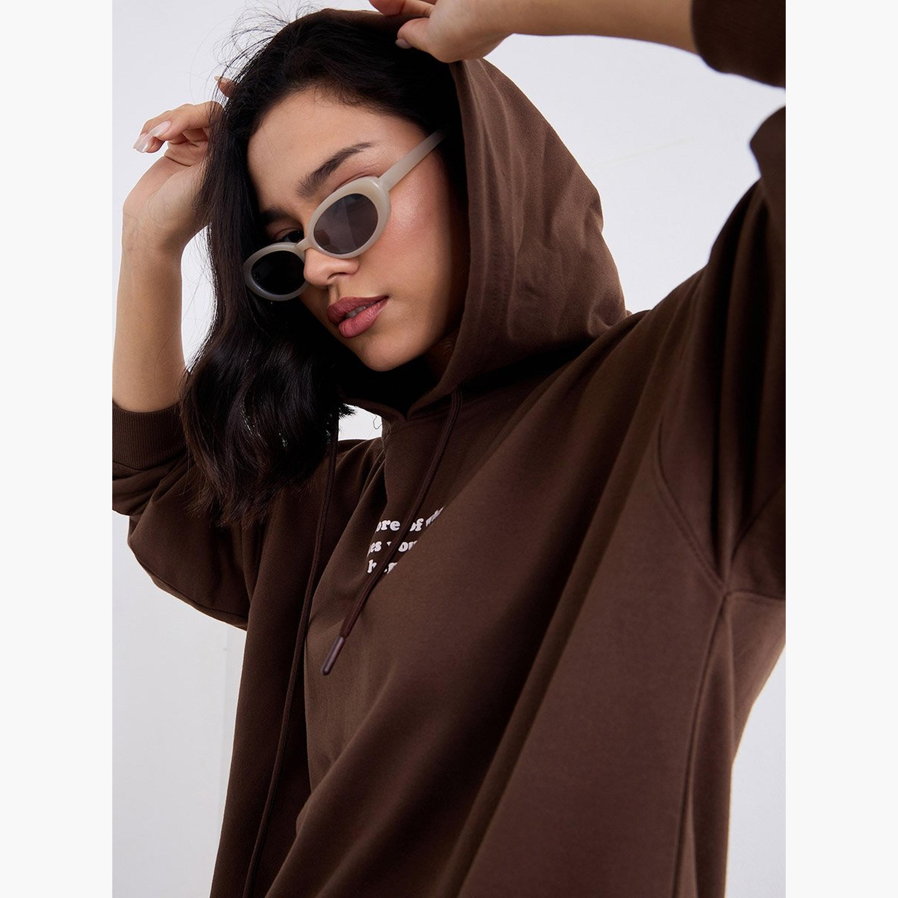 ستايلي - هودي بطبعة شعار طويل مقاس كبير-women-clothing-hoodiesandsweatshirts-hoodies-image-3