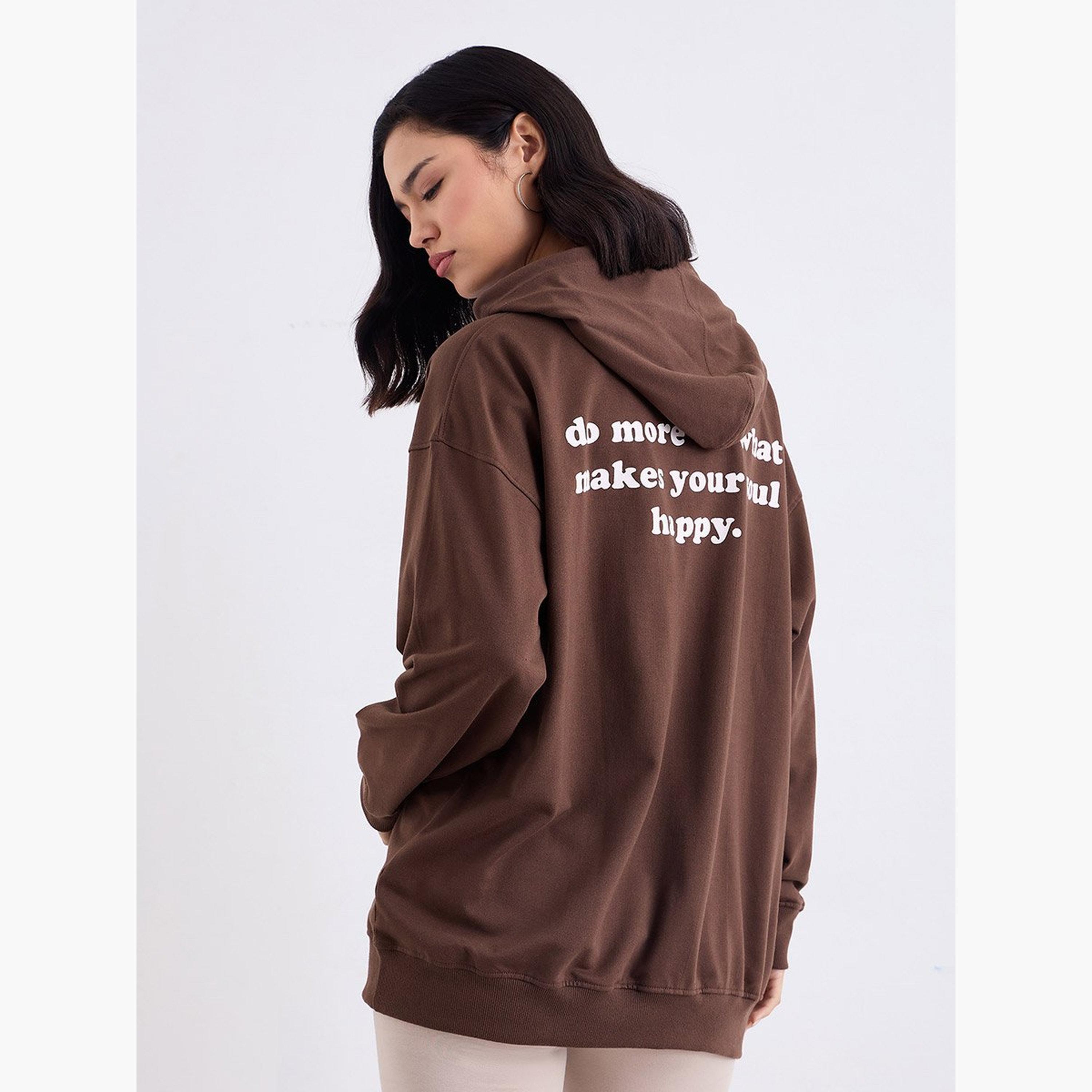 ستايلي - هودي بطبعة شعار طويل مقاس كبير-women-clothing-hoodiesandsweatshirts-hoodies-image-4