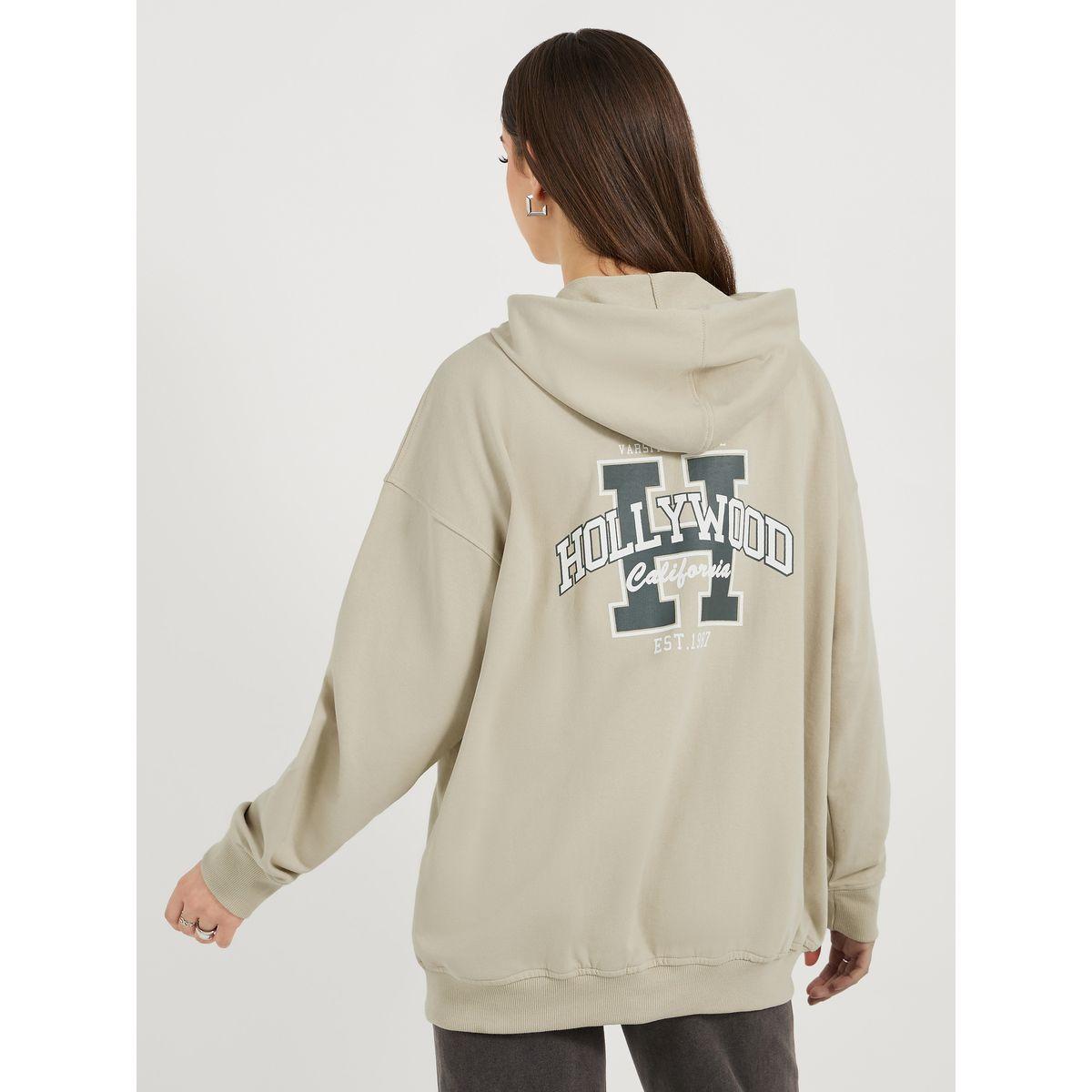 Styli Oversized Longline Zip Through Slogan Hoodie-women-winterwear-hoodiesandsweatshirts-hoodies-image-1