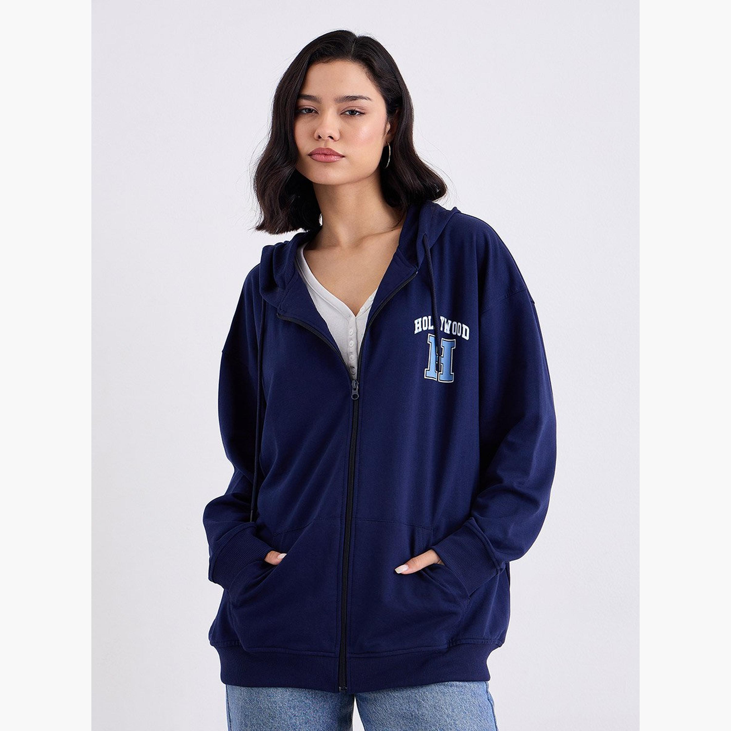 ستايلي - هودي طويل الحجم مزود بسحاب-women-clothing-hoodiesandsweatshirts-hoodies-image-1