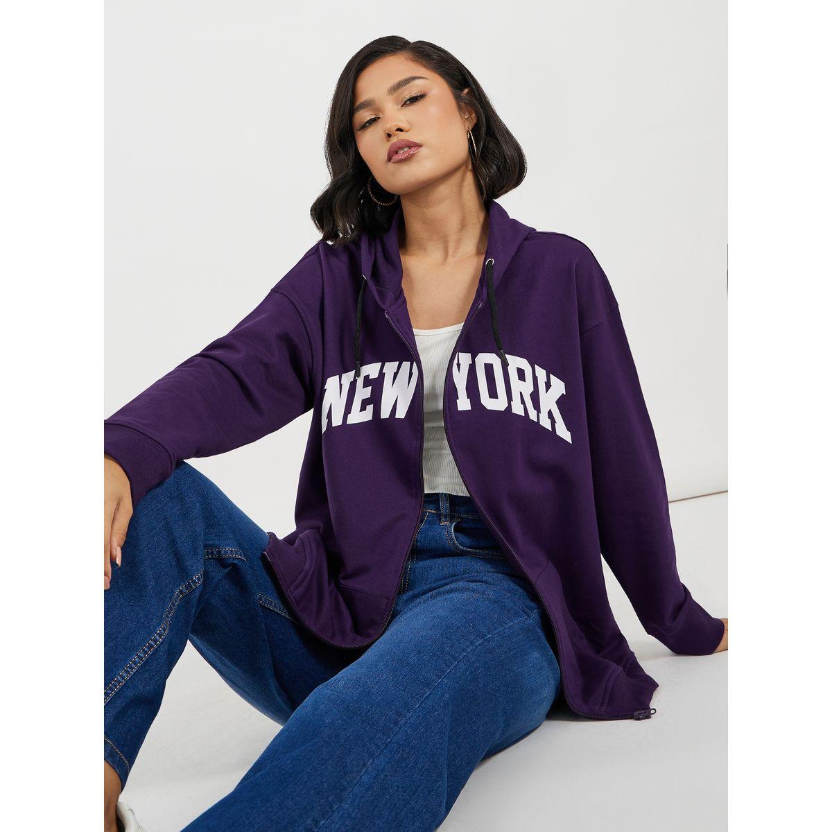هودي فضفاض بطبعة نيويورك وسحَّاب غلق-women-clothing-hoodiesandsweatshirts-hoodies-image-1