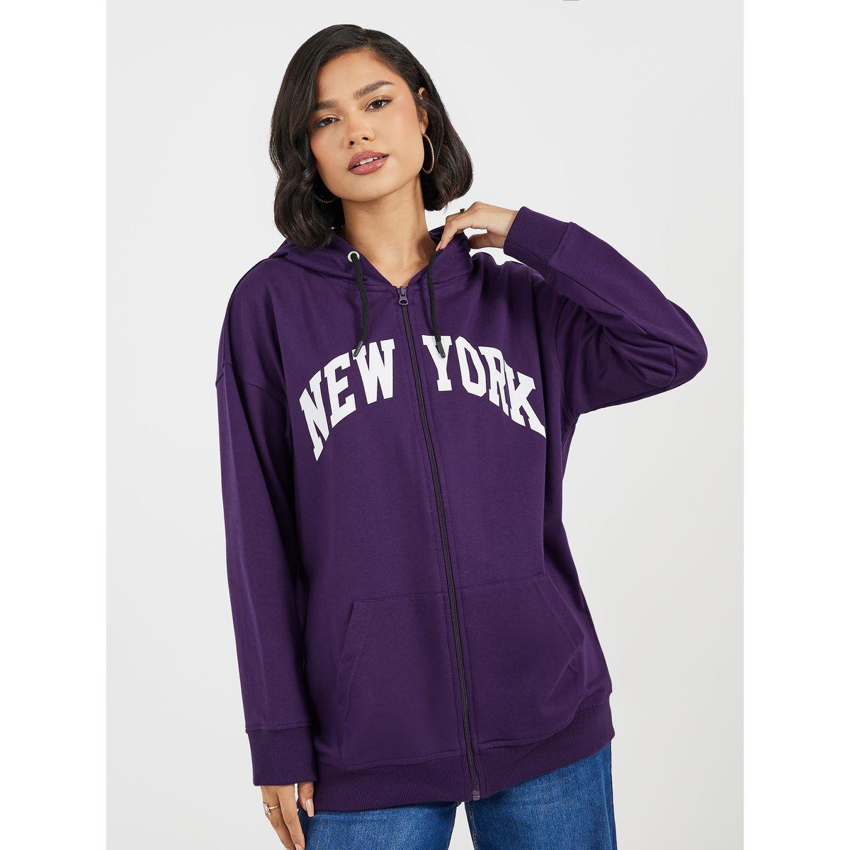 هودي فضفاض بطبعة نيويورك وسحَّاب غلق-women-clothing-hoodiesandsweatshirts-hoodies-image-4
