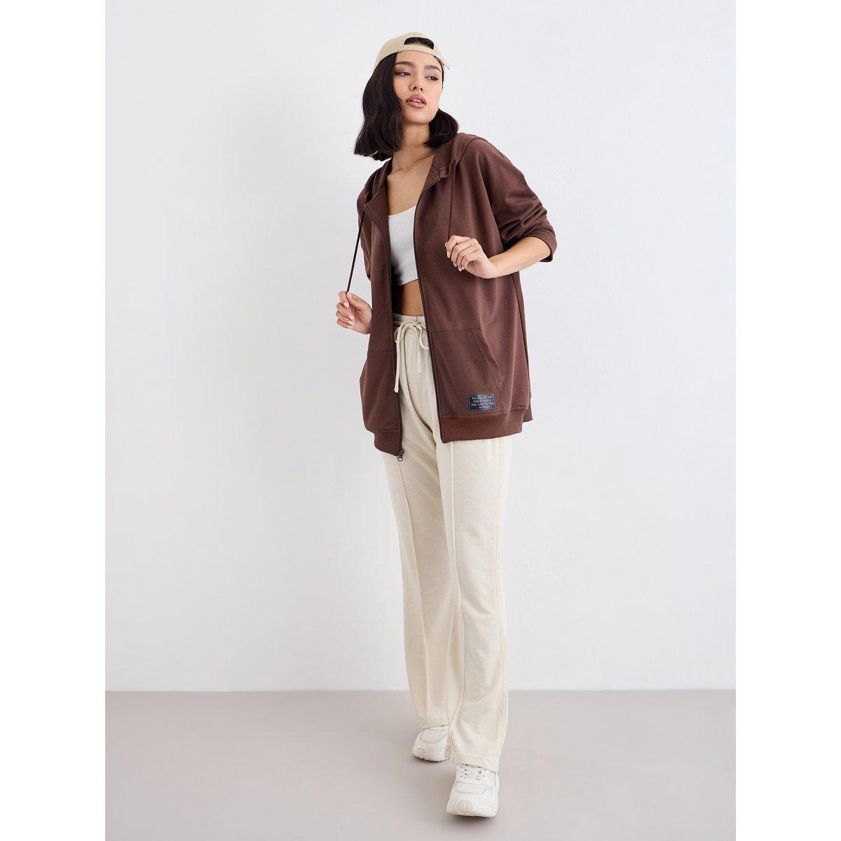 هودي فضفاض بتفاصيل سحاب للإغلاق-women-winterwear-hoodiesandsweatshirts-hoodies-image-1