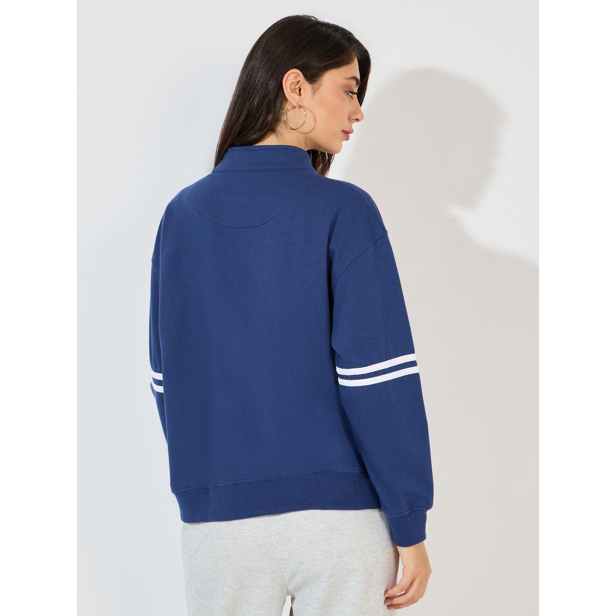 Styli Regular Fit Slogan Print Half Zip Sweatshirt-women-winterwear-hoodiesandsweatshirts-sweatshirts-image-4