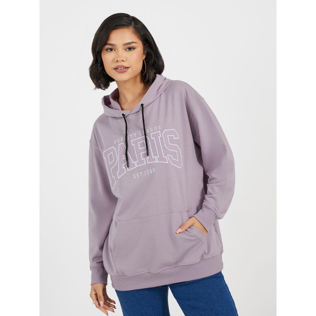 Styli Regular Fit Longline Embroidered Slogan Hoodie-women-winterwear-hoodiesandsweatshirts-hoodies-image-1