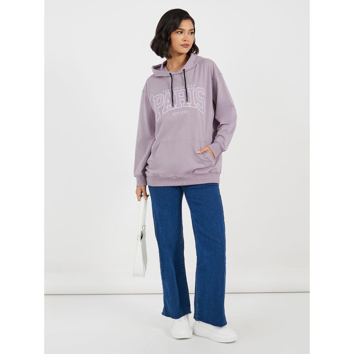 Styli Regular Fit Longline Embroidered Slogan Hoodie-women-winterwear-hoodiesandsweatshirts-hoodies-image-2