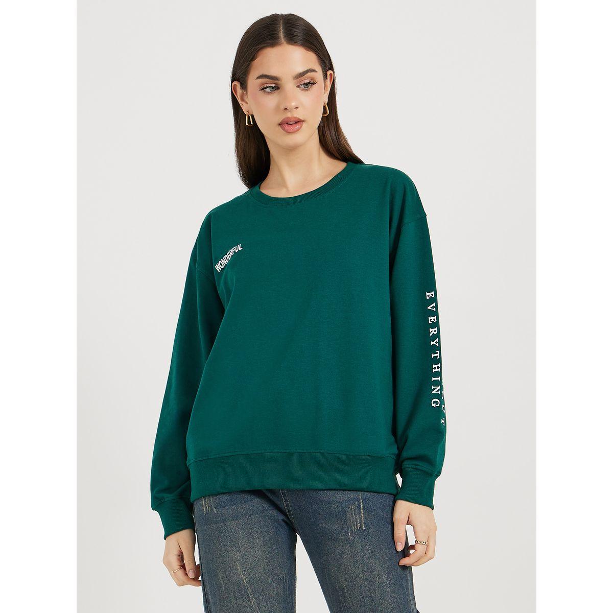 Styli Regular Fit Longline Slogan Sweatshirt-women-winterwear-hoodiesandsweatshirts-sweatshirts-image-1