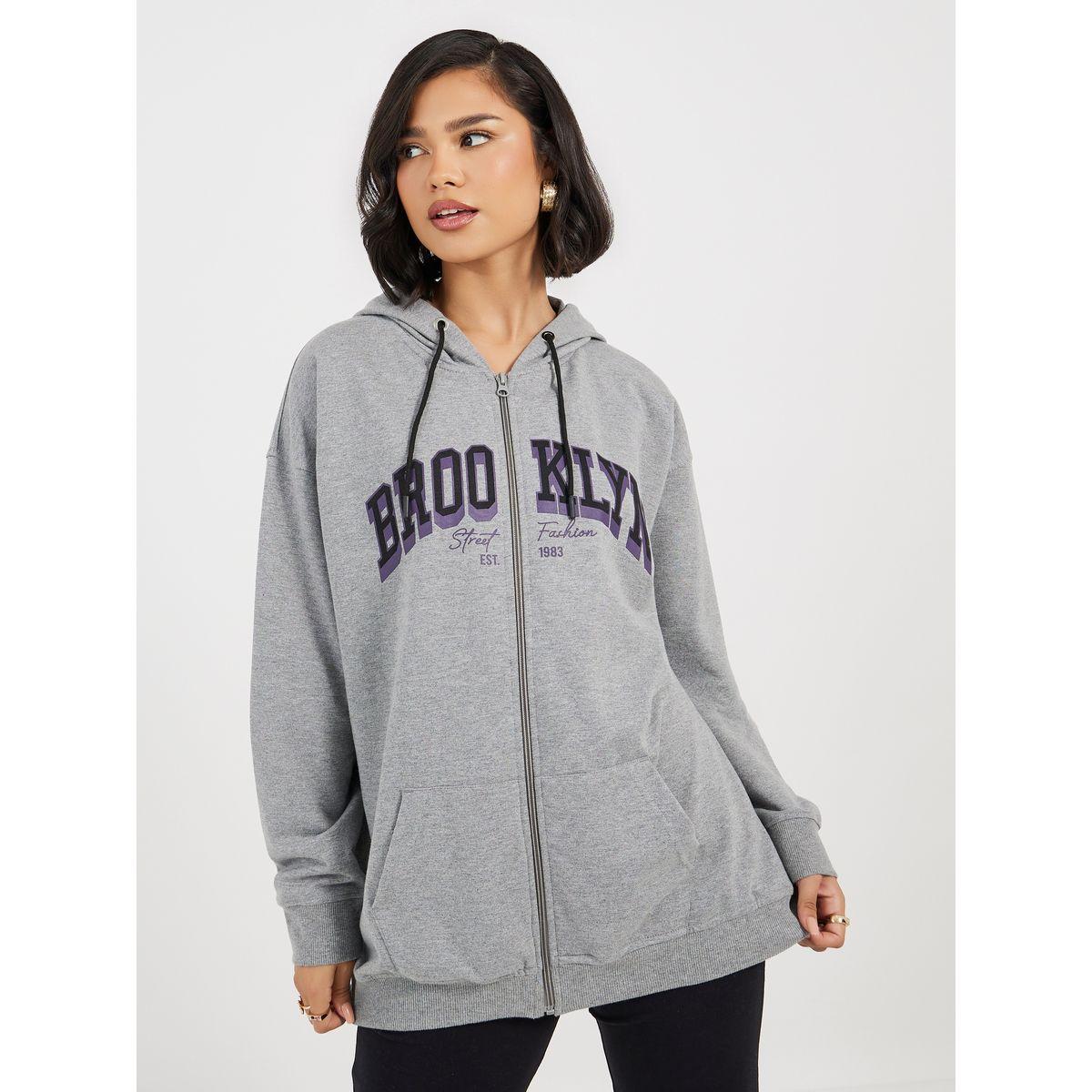 Styli Oversized Longline Zip Through Slogan Hoodie-women-winterwear-hoodiesandsweatshirts-hoodies-image-1