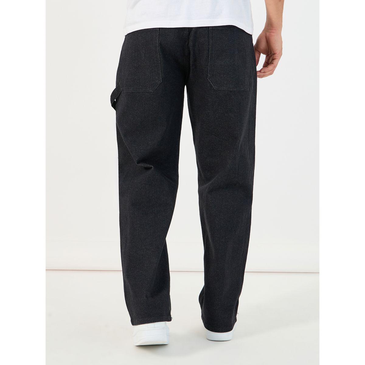 Styli Solid Carpenter Fit Jeans with Pockets-men-clothing-bottoms-jeans-image-4