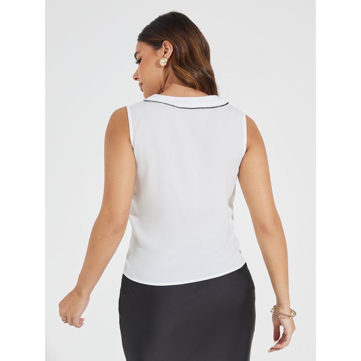 Styli Sleeveless Blouse with Contrast Ruffle Detail-women-clothing-shirtsandblouses-blouses-image-4