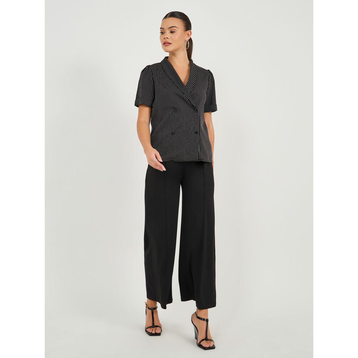 سترة مخططة مزدوجة الصدر-women-clothing-shirtsandblouses-blouses-image-2