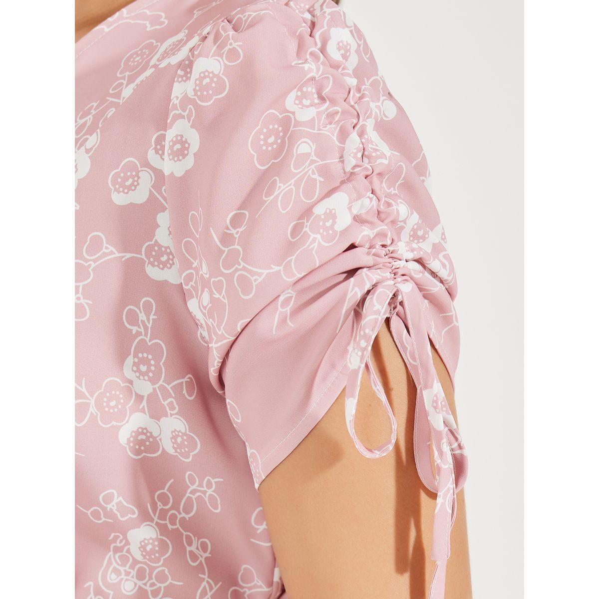 بلوزة بطبعة زهور ونمط لف مع اكمام باربطة-women-clothing-shirtsandblouses-blouses-image-4