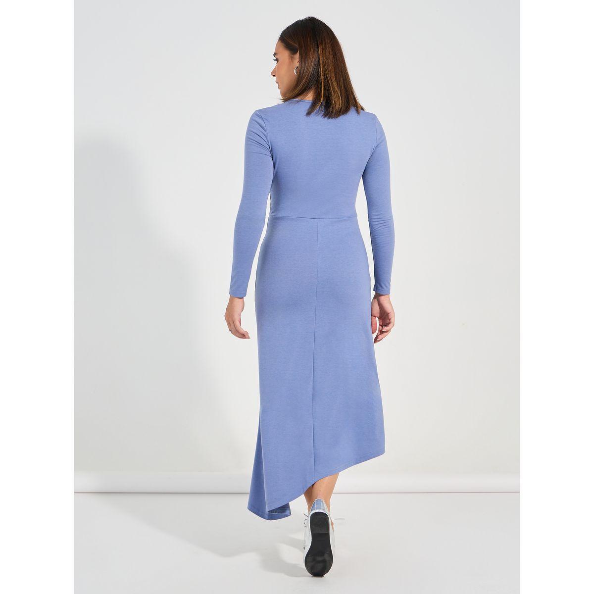 Causey X Styli  Asymmetric Hem Gathered Detail A-Line Maxi Dress-women-clothing-dresses-image-4