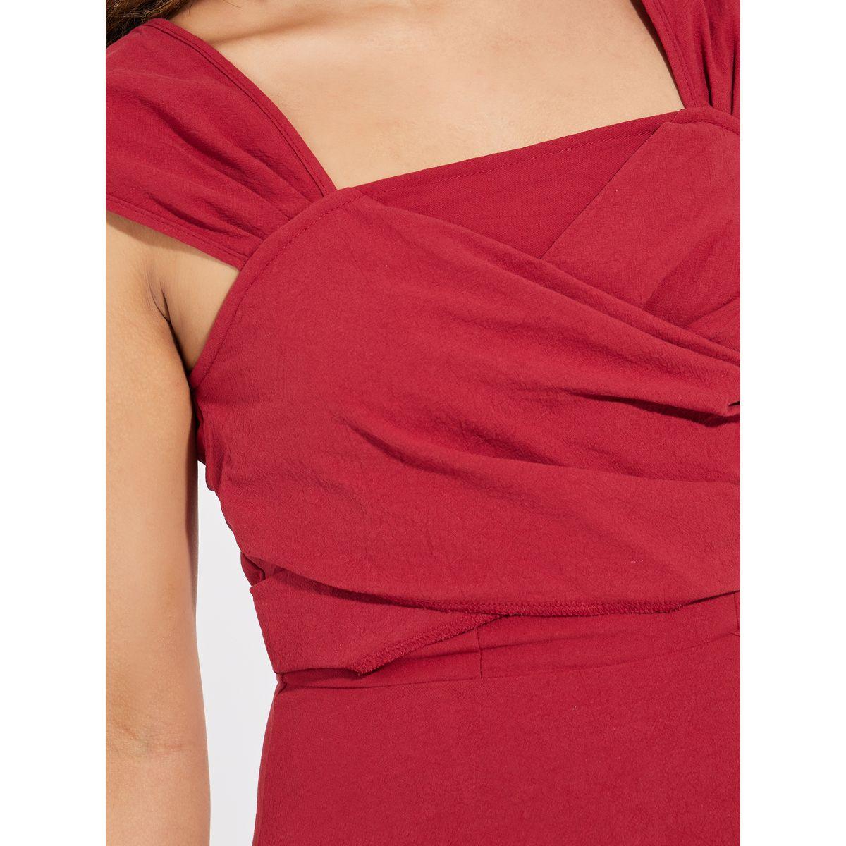 فستان ميدي بلا اكمام ونمط لف كوزي × ستايلي-women-clothing-dresses-image-3