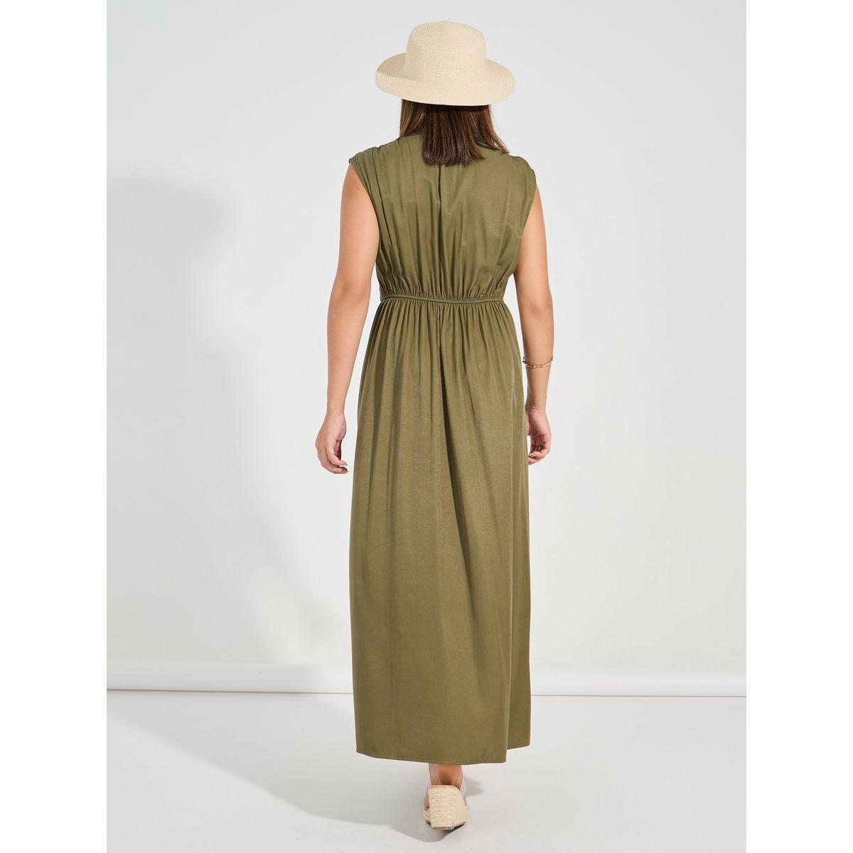 Causey X Styli  Tie Front Detail Sleeveless A-Line Maxi Dress-women-clothing-dresses-image-4