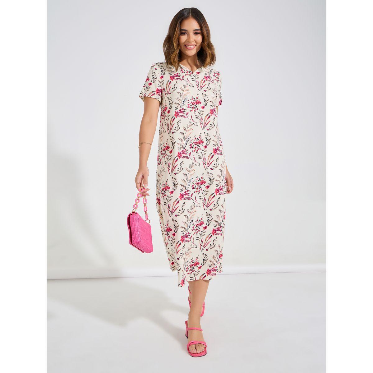 فستان ميدي مطبع بالكامل مع حافة واسعة كوزي × ستايلي-women-clothing-dresses-image-5