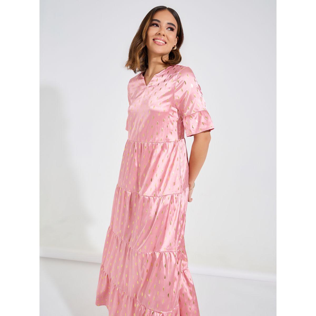 Causey X Styli  Foil Print Tiered Maxi Dress-women-clothing-dresses-image-2