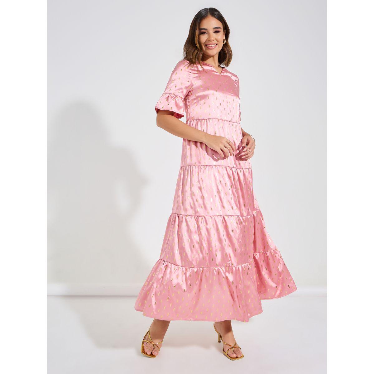 Causey X Styli  Foil Print Tiered Maxi Dress-women-clothing-dresses-image-3