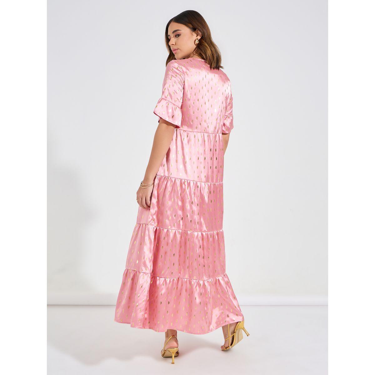 Causey X Styli  Foil Print Tiered Maxi Dress-women-clothing-dresses-image-6