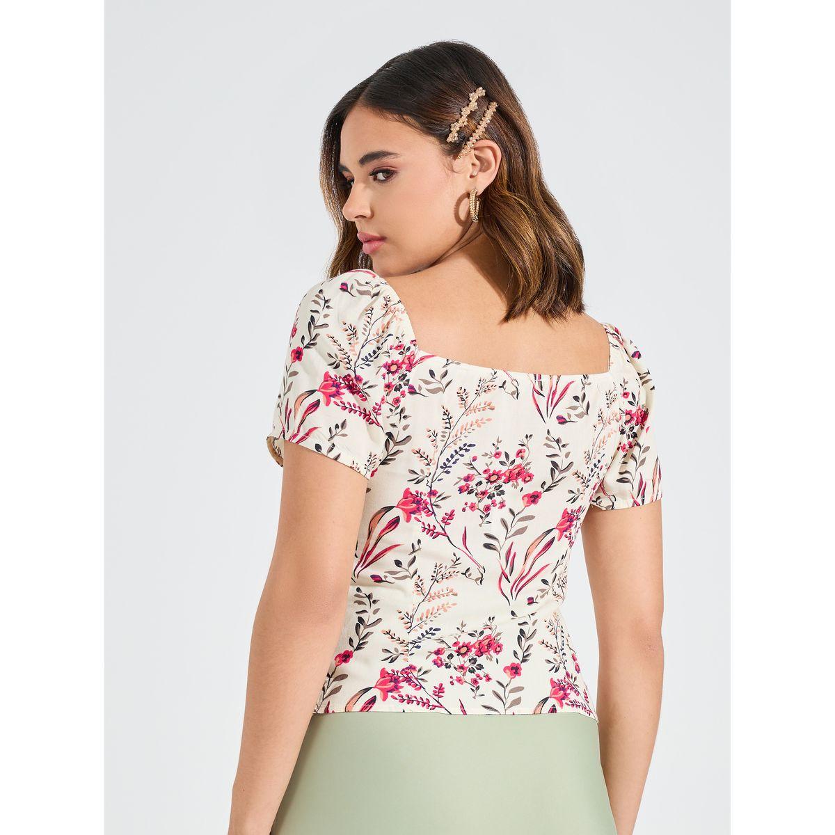 Causey X Styli  Floral Print Sweetheart Neck Top with Puff Sleeve-women-clothing-shirtsandblouses-blouses-image-5