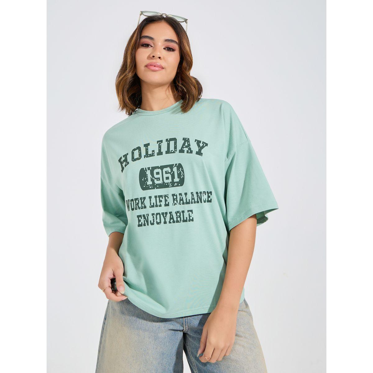 Causey X Styli  Oversized Slogan Print T-Shirt with Dropped Shoulder-women-clothing-tshirts-image-3