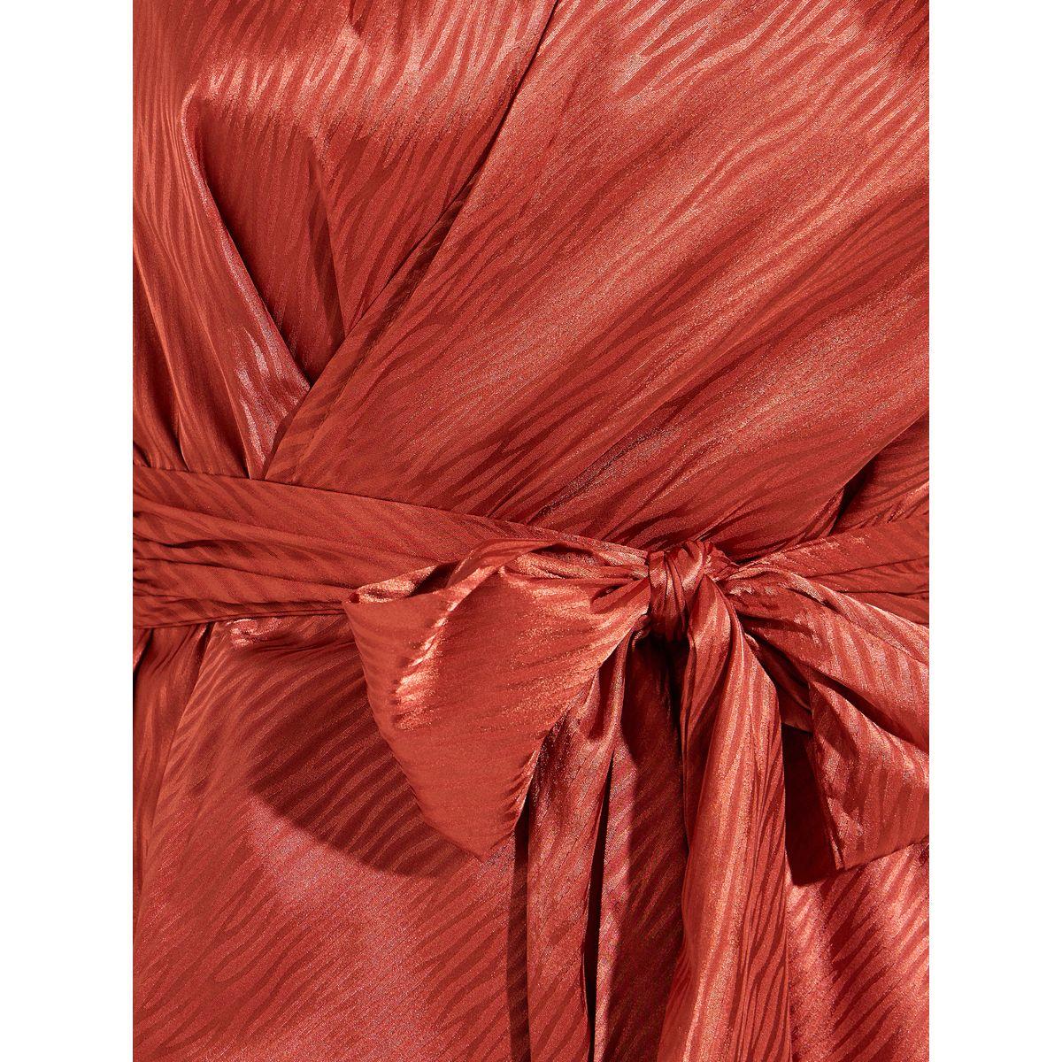 Causey X Styli  Jacquard Satin Wrap Top with Tie Waist-women-clothing-shirtsandblouses-blouses-image-3