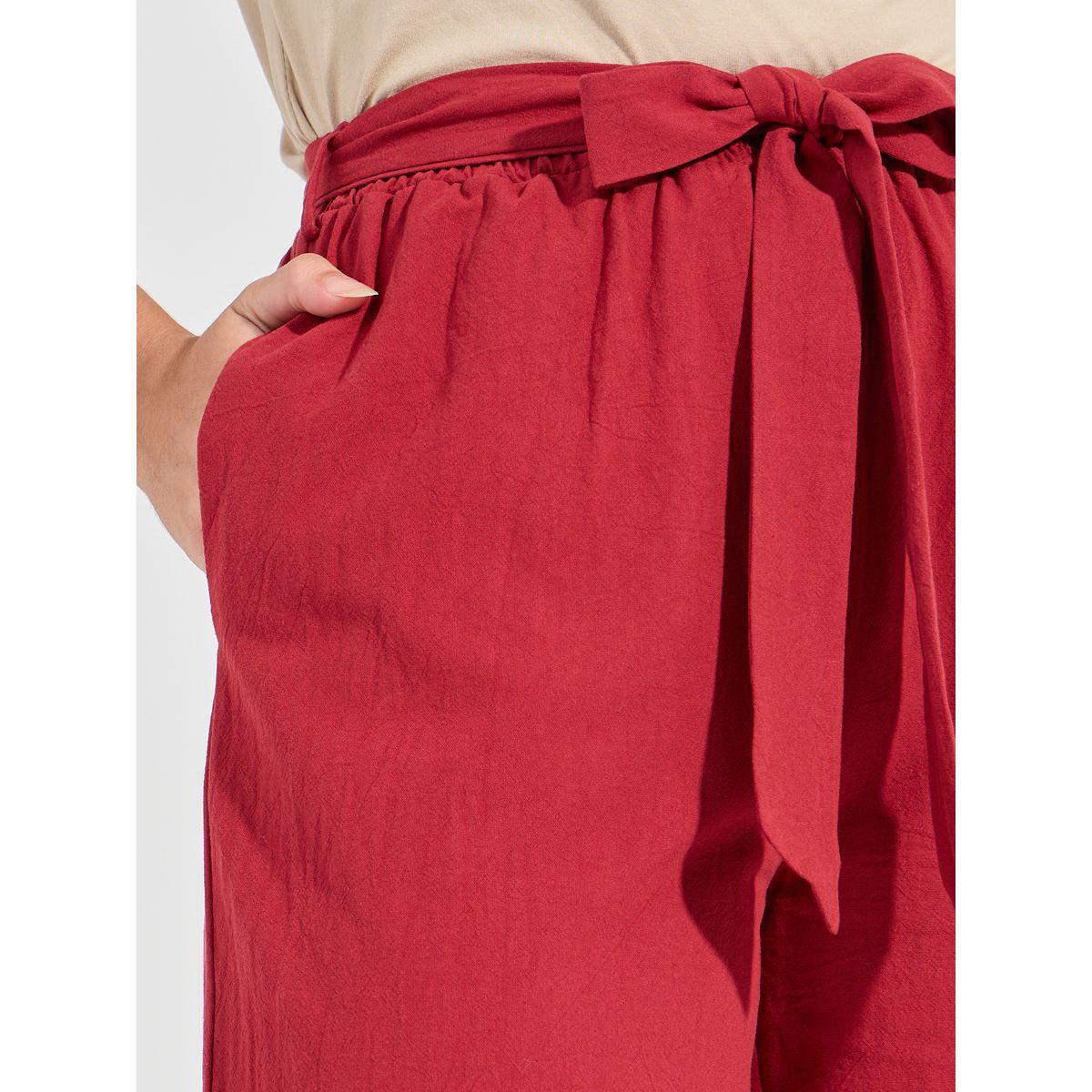 Causey X Styli  High Rise Wide Leg Pants with Self Tie Up-women-clothing-bottoms-trousers-image-3