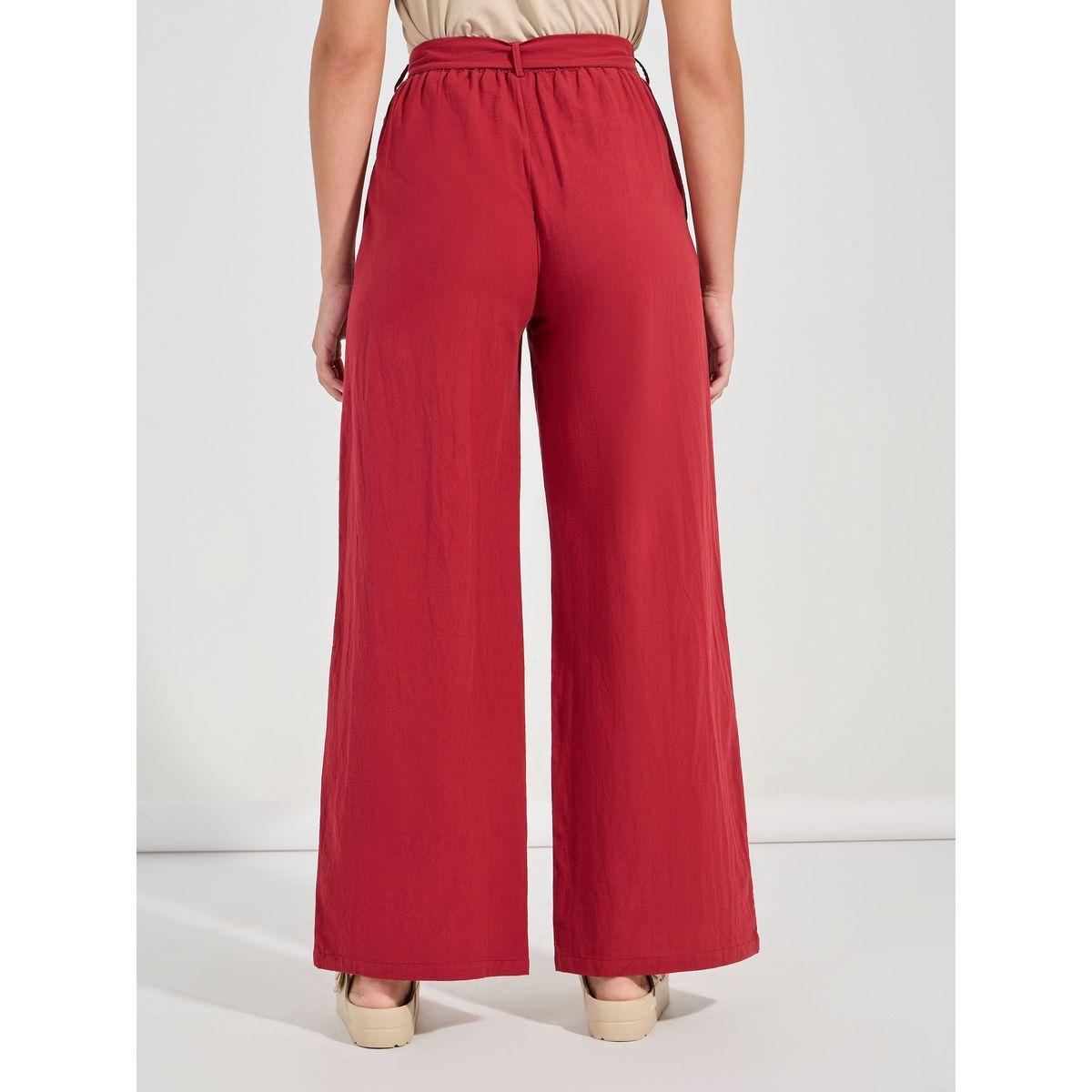 Causey X Styli  High Rise Wide Leg Pants with Self Tie Up-women-clothing-bottoms-trousers-image-4