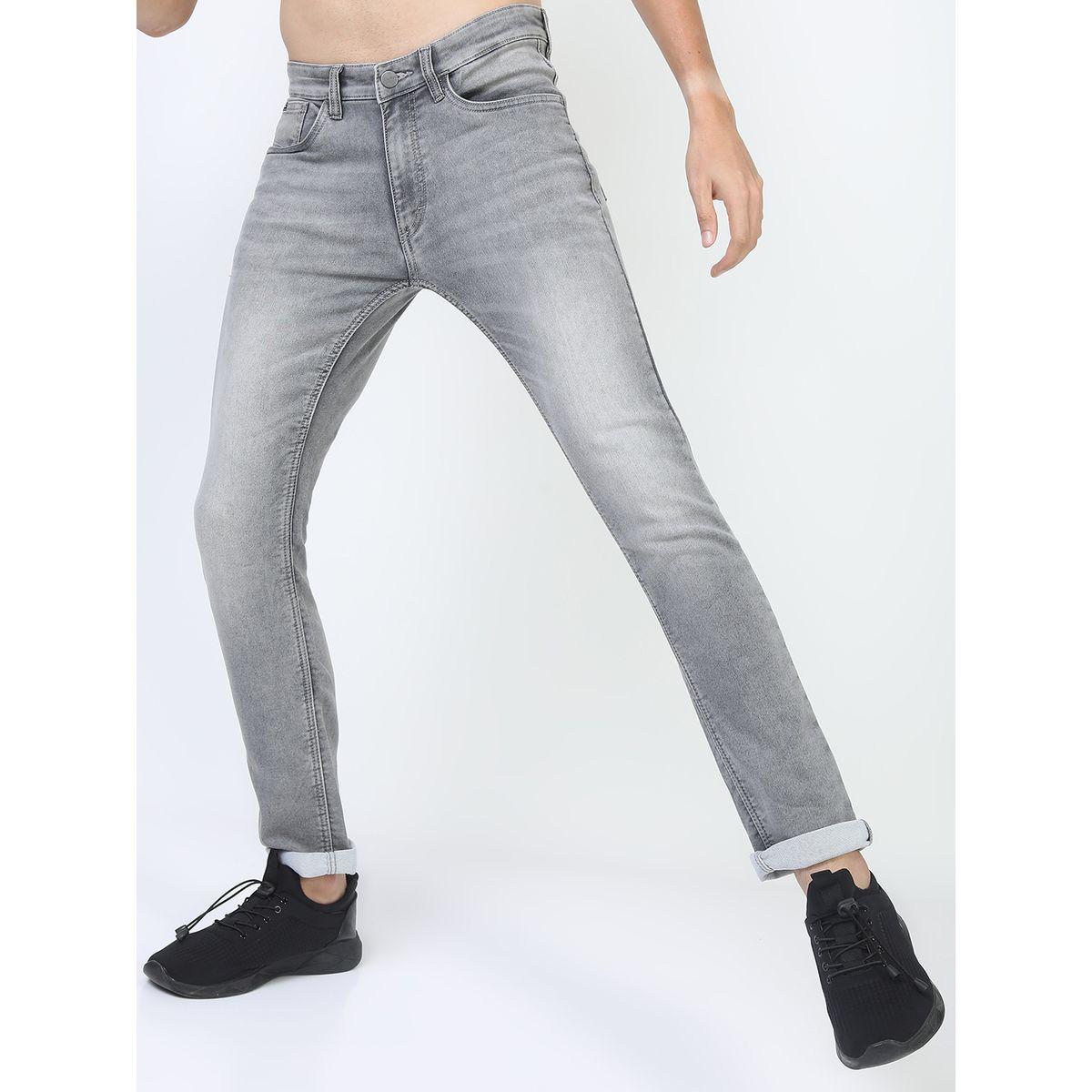 جينز قابل للتمدد مع قصة سليم وتفاصيل باهتة كيتش × ستايلي-men-clothing-bottoms-jeans-image-1